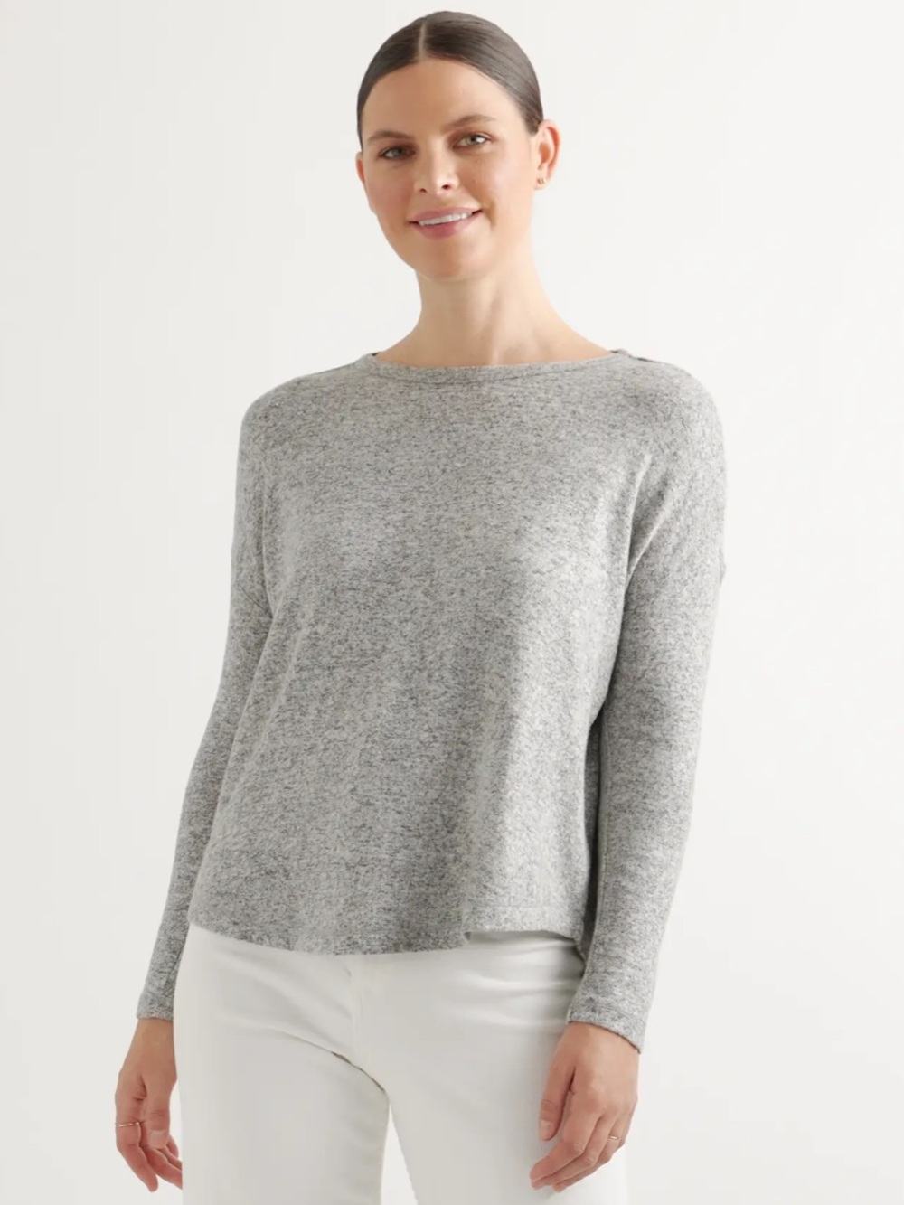 Quince Brushed Long Sleeve Lounge Tee Size Medium
